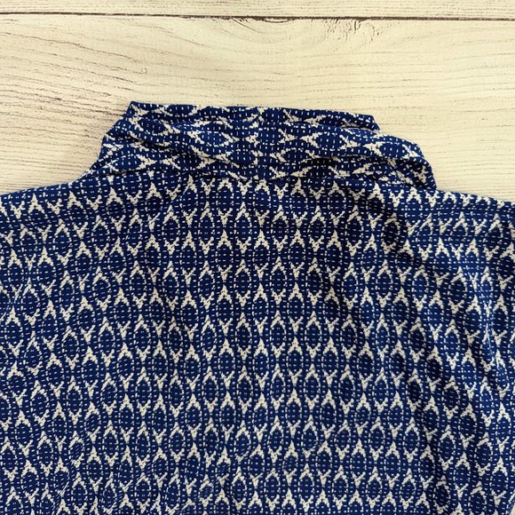 Vince Camuto Blue and White Print Blouse S - Picture 5 of 5